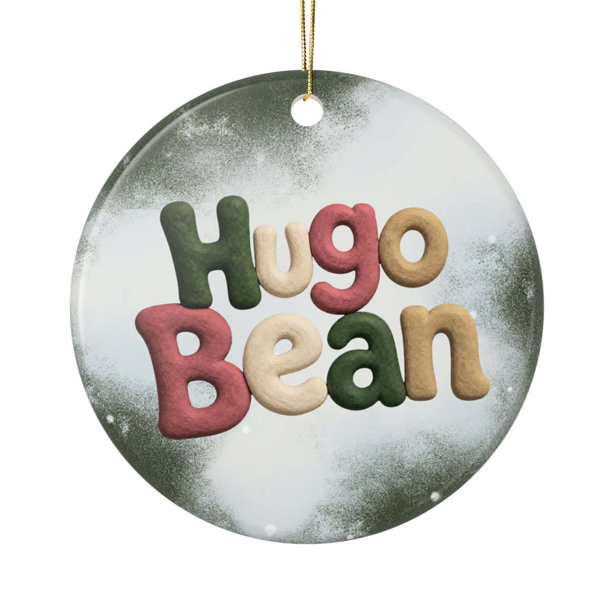 'Hugo Bean' Ceramic Ornament - Logo