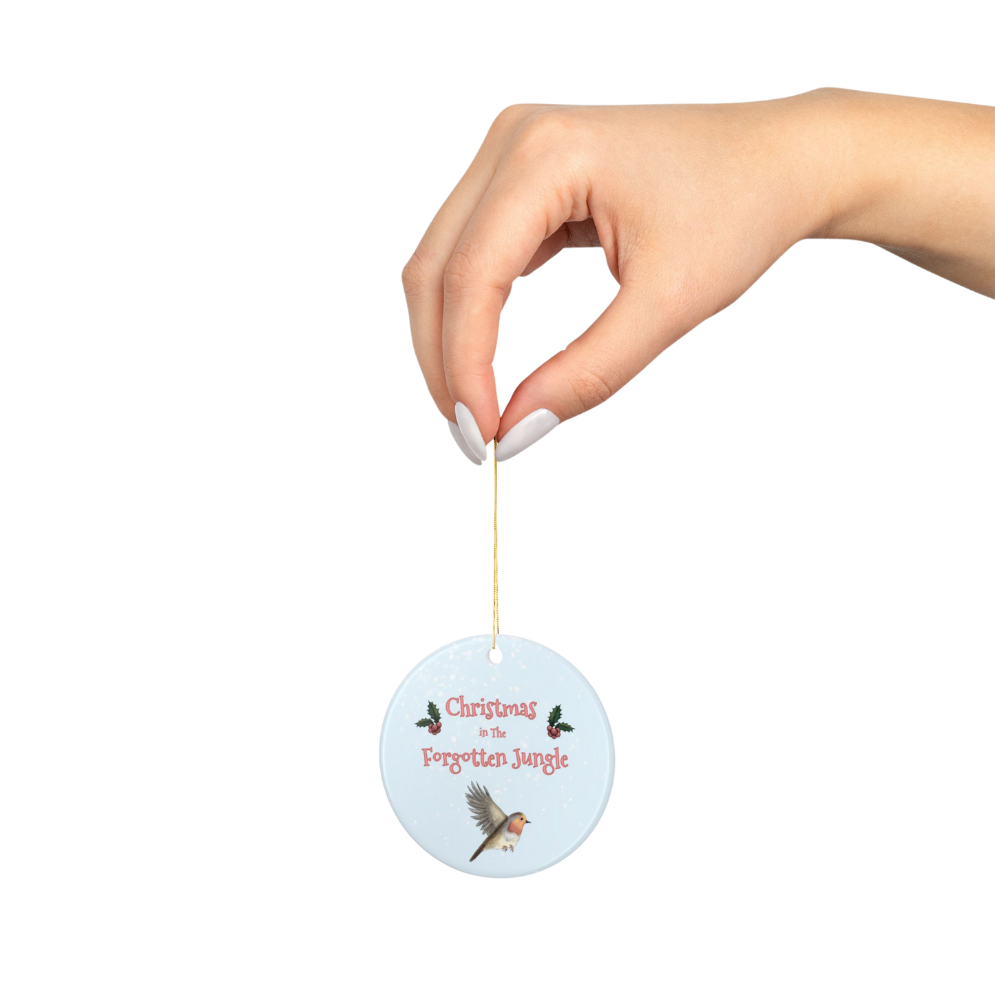 'Christmas in the Forgotten Jungle' Ceramic Ornament - Featuring Robin