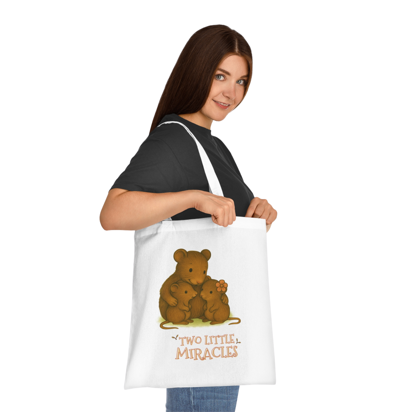 'Two Little Miracles' Cotton Tote — Reusable Bag