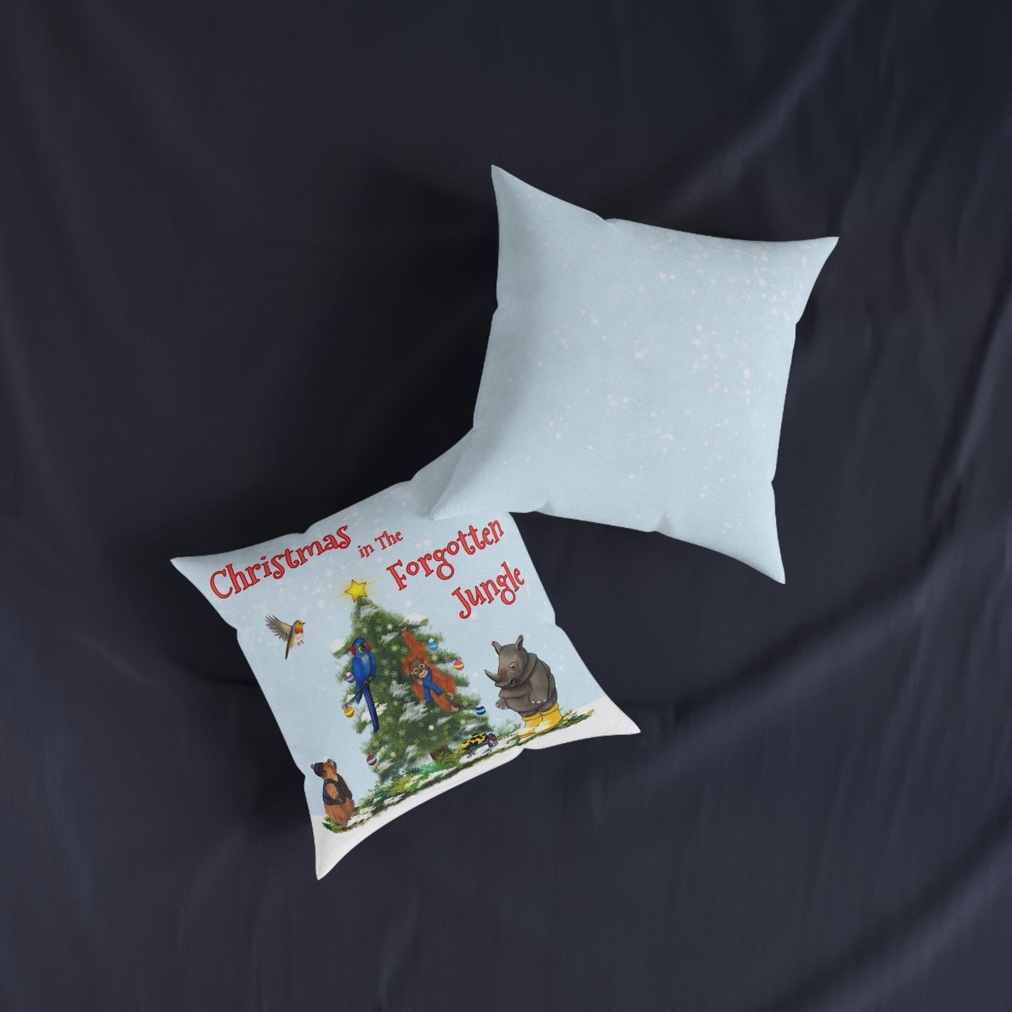 "Christmas in the Forgotten Jungle" Square Throw Pillow