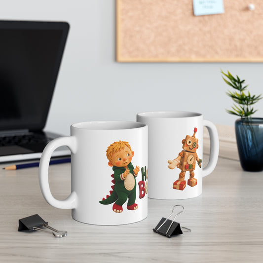 'Hugo Bean - Christmas' Ceramic Mug - 11oz