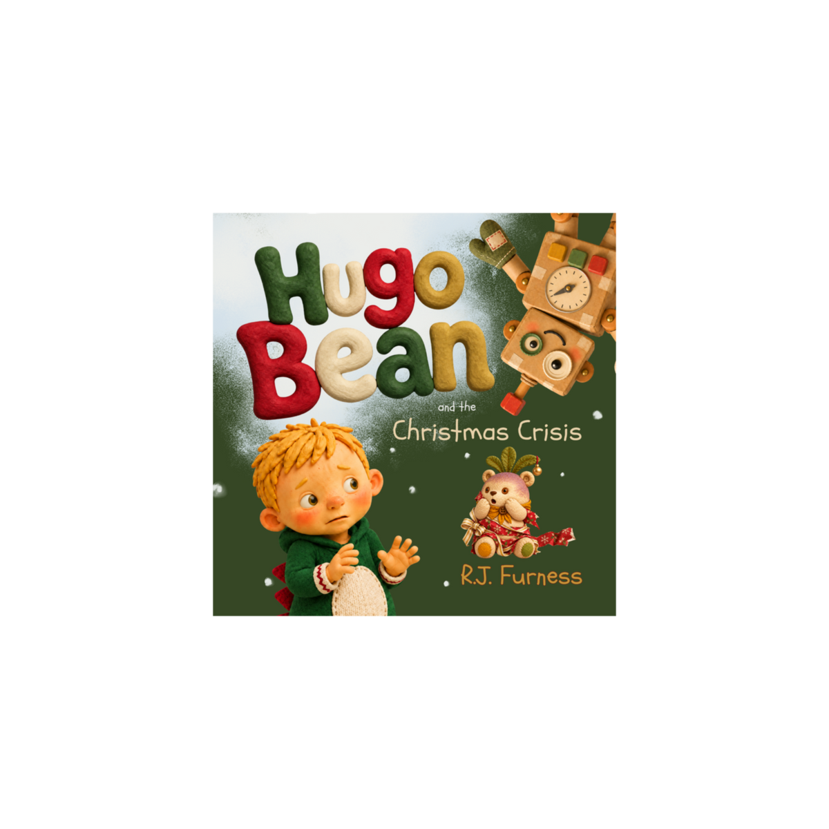 Book cover for 'Hugo Bean and the Christmas Crisis' by R.J.