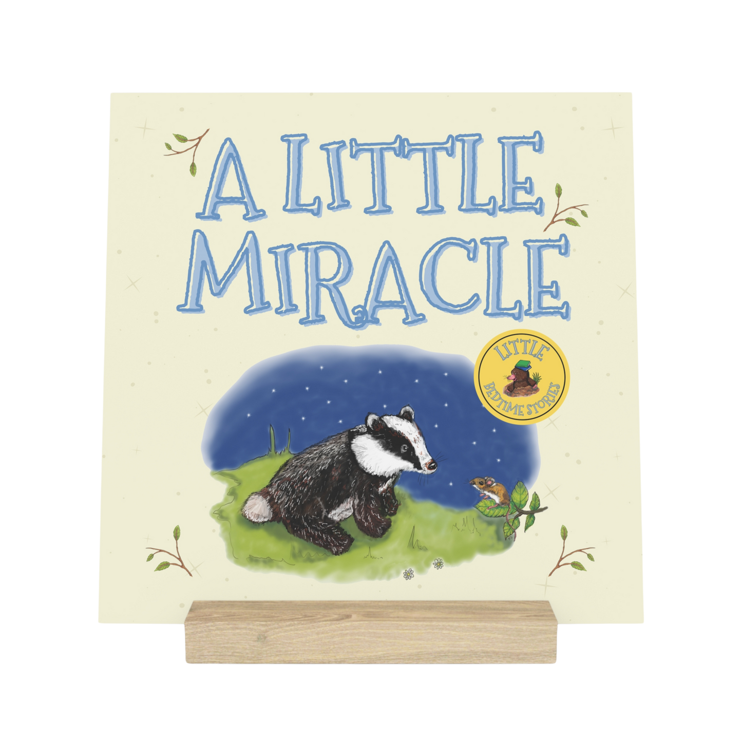 "A Little Miracle" Nursery Art with Wooden Stand