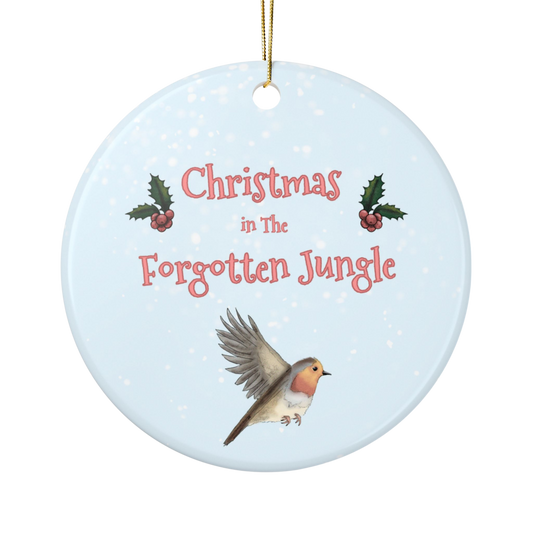 'Christmas in the Forgotten Jungle' Ceramic Ornament - Featuring Robin