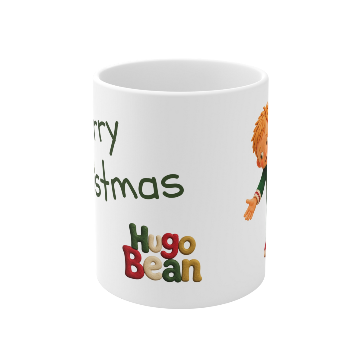 'Hugo Bean - Merry Christmas' Ceramic Mug - 11oz
