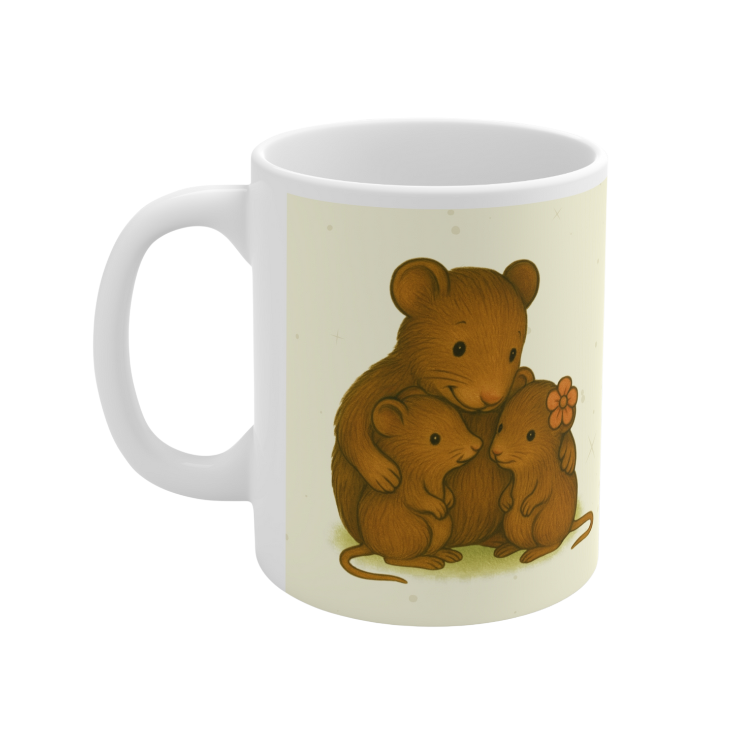 'Two Little Miracles' Ceramic Mug Featuring The Shrew Family - 11oz