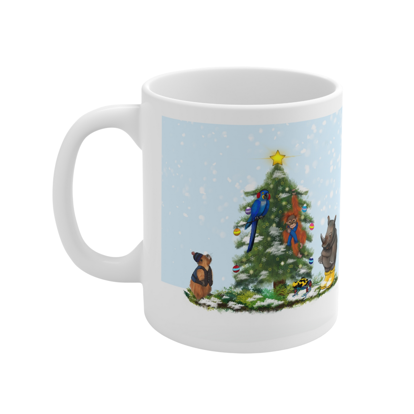 'Christmas In The Forgotten Jungle' Ceramic Mug Featuring Pogo & Friends - 11oz