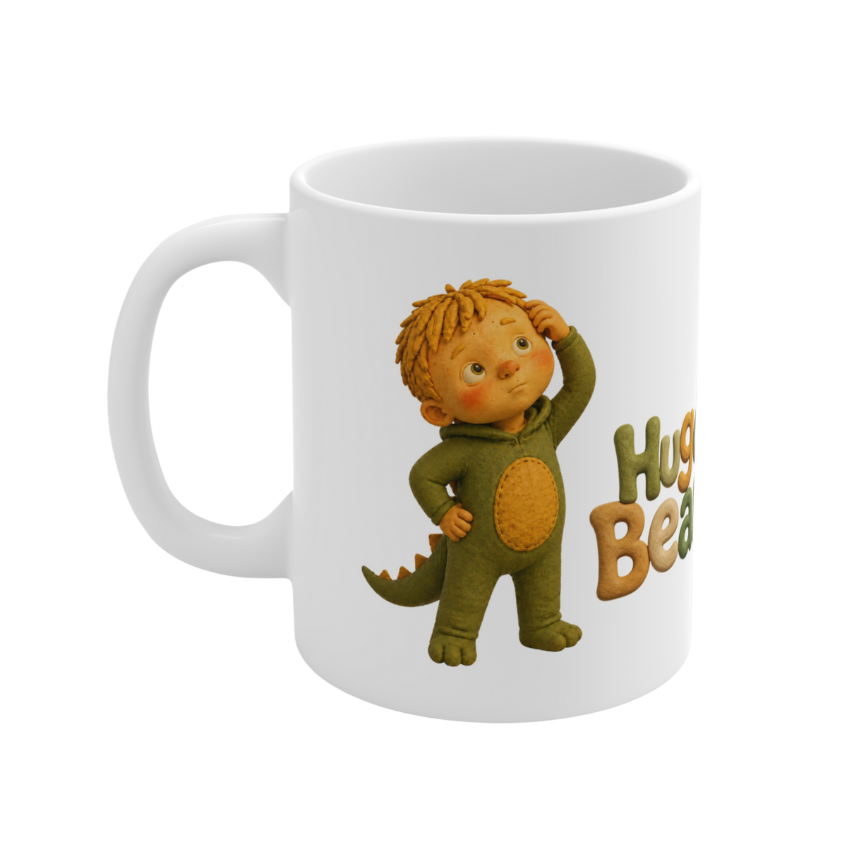 'Hugo Bean - I Want A Magic Dinosaur' Ceramic Mug - 11oz