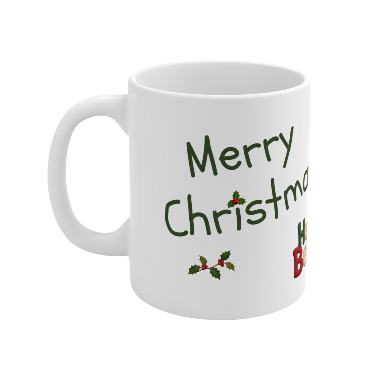 'Hugo Bean - Merry Christmas' Ceramic Mug - 11oz