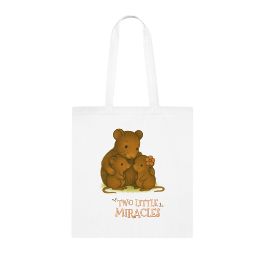 'Two Little Miracles' Cotton Tote — Reusable Bag