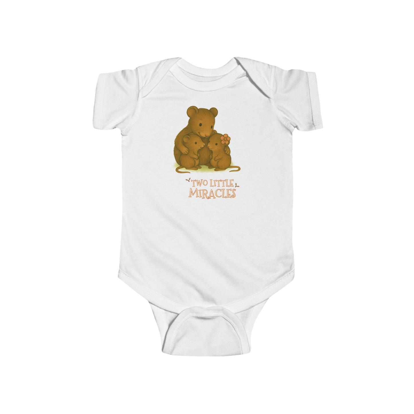 Baby Bodysuit/Baby Vest — 'Two Little Miracles' Shrew Family