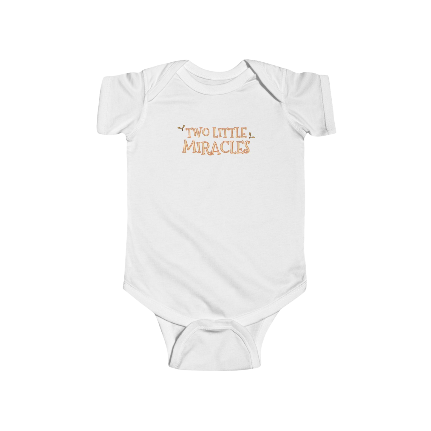 'Two Little Miracles' Infant Bodysuit/Baby Vest — Baby Announcement / Newborn Gift Shirt