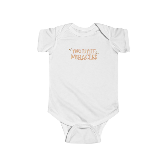 'Two Little Miracles' Infant Bodysuit/Baby Vest — Baby Announcement / Newborn Gift Shirt